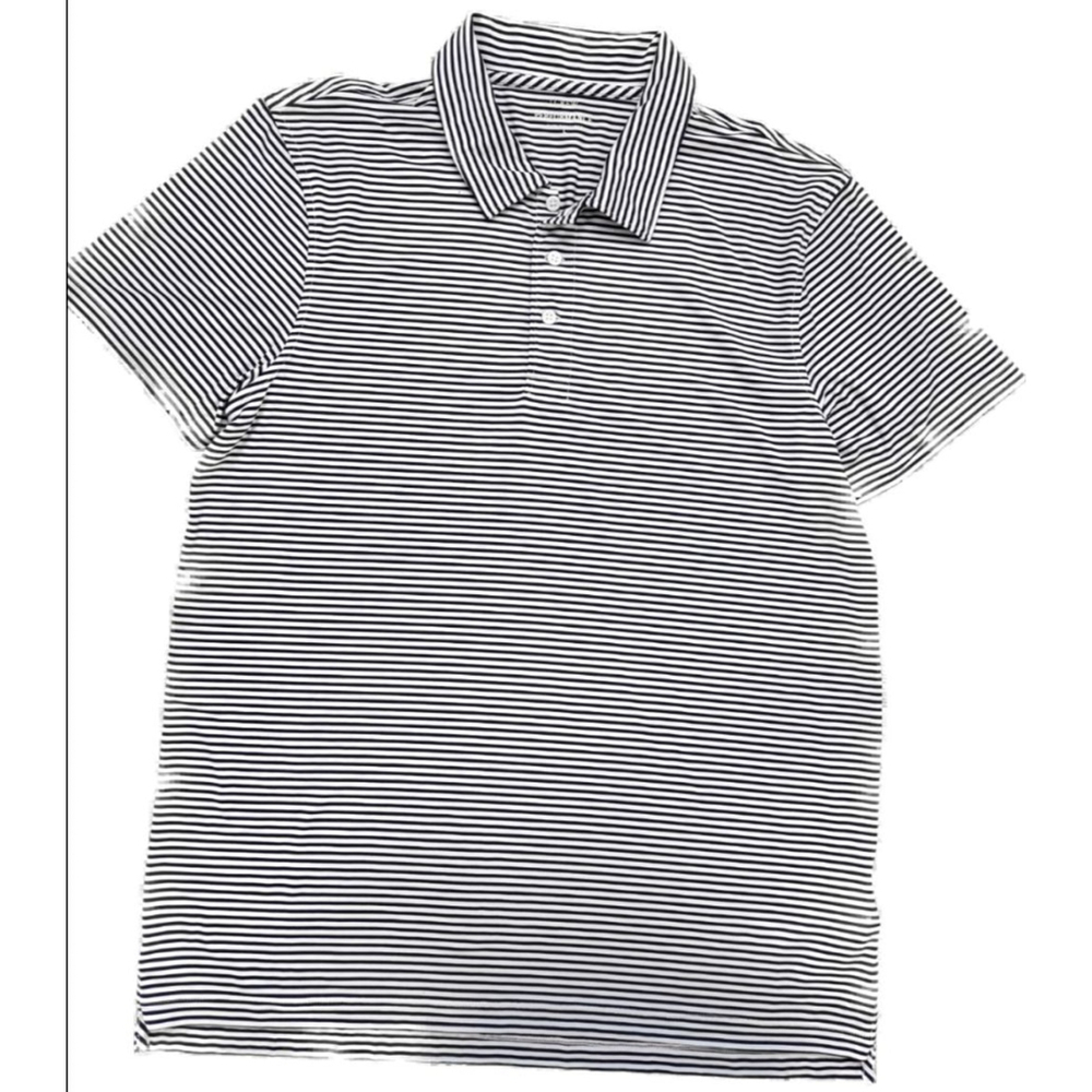 Men's J.Crew Performance Striped Polo Shirt L Navy White